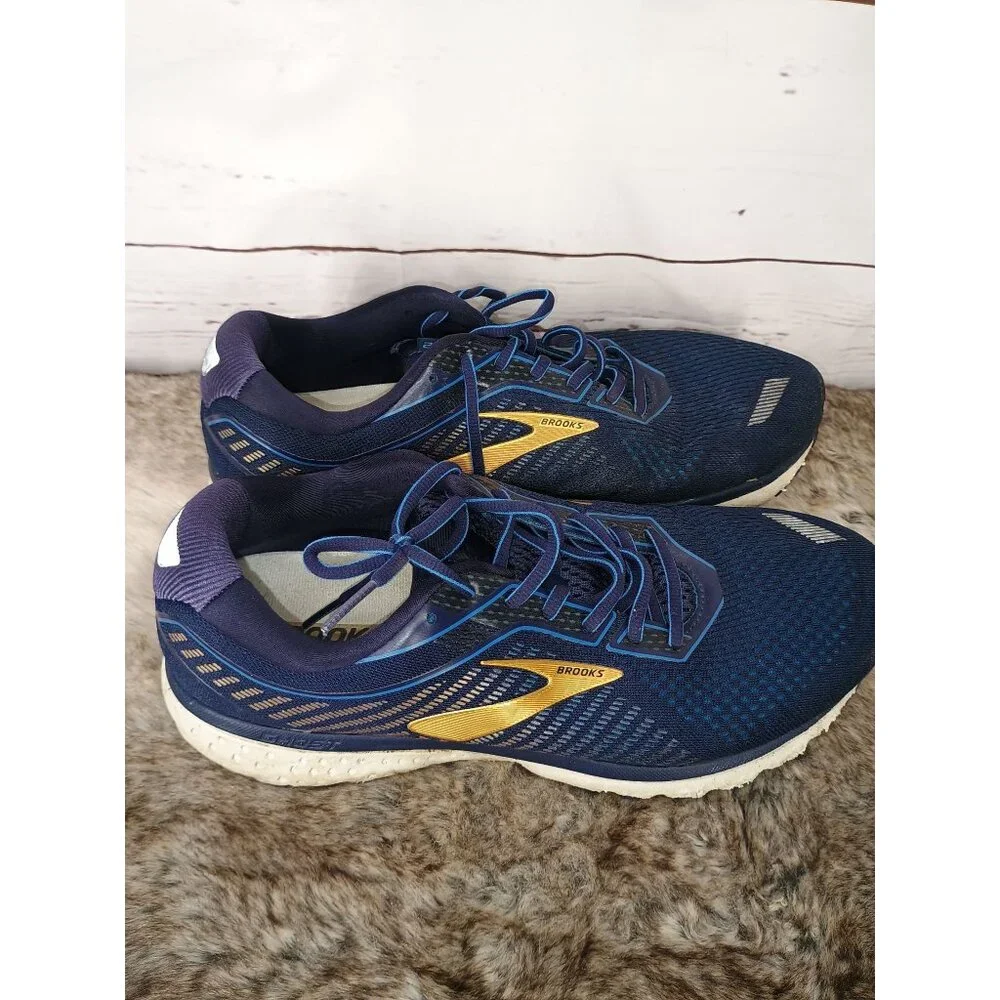 Brooks Mens‎ Running Shoes Size 11 GTS 21 Blue Orange Mesh Lightweight